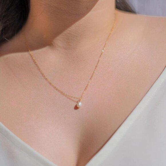 Single Pearl Necklace Simple Pearl Choker Necklaces for Women Necklace Jewelry - Picture 8 of 12